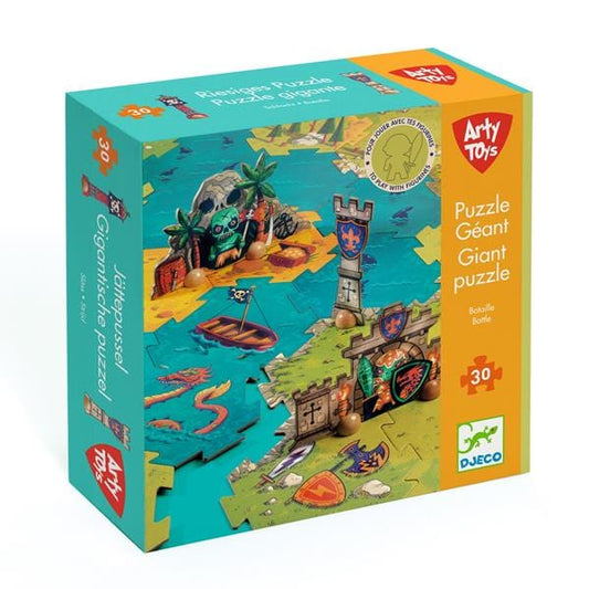 DJECO Puzzles y encajes Puzzle Gigante de Batalla de 30 piezas - Djeco DJ06847