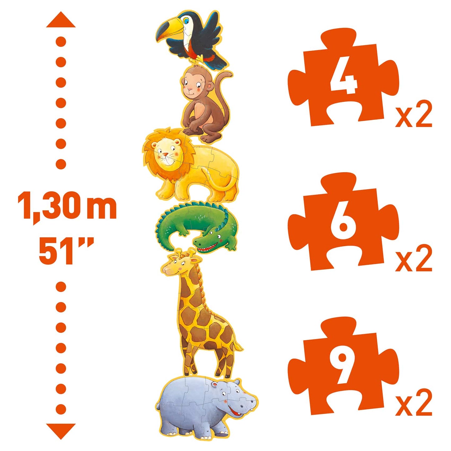 DJECO Puzzles y encajes Puzzle Gigante Marmoset and Friends DJ07114