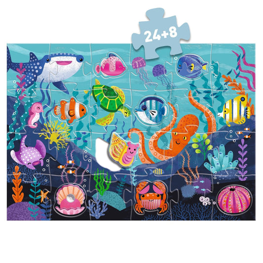 DJECO Puzzles y encajes Puzzle Gigante Táctil de Mar 32 piezas - Djeco DJ07166