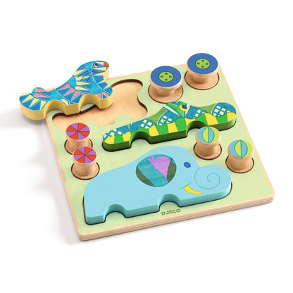 Djeco Puzzles y encajes Puzzle Puzz & Roll Bariolo - Djeco DJ01081