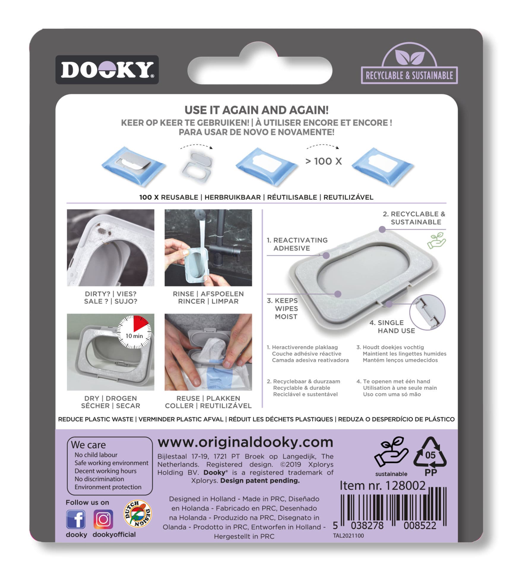 Dooky Accesorios Tapa reutilizable para toallas húmedas - Dooky DO7128002