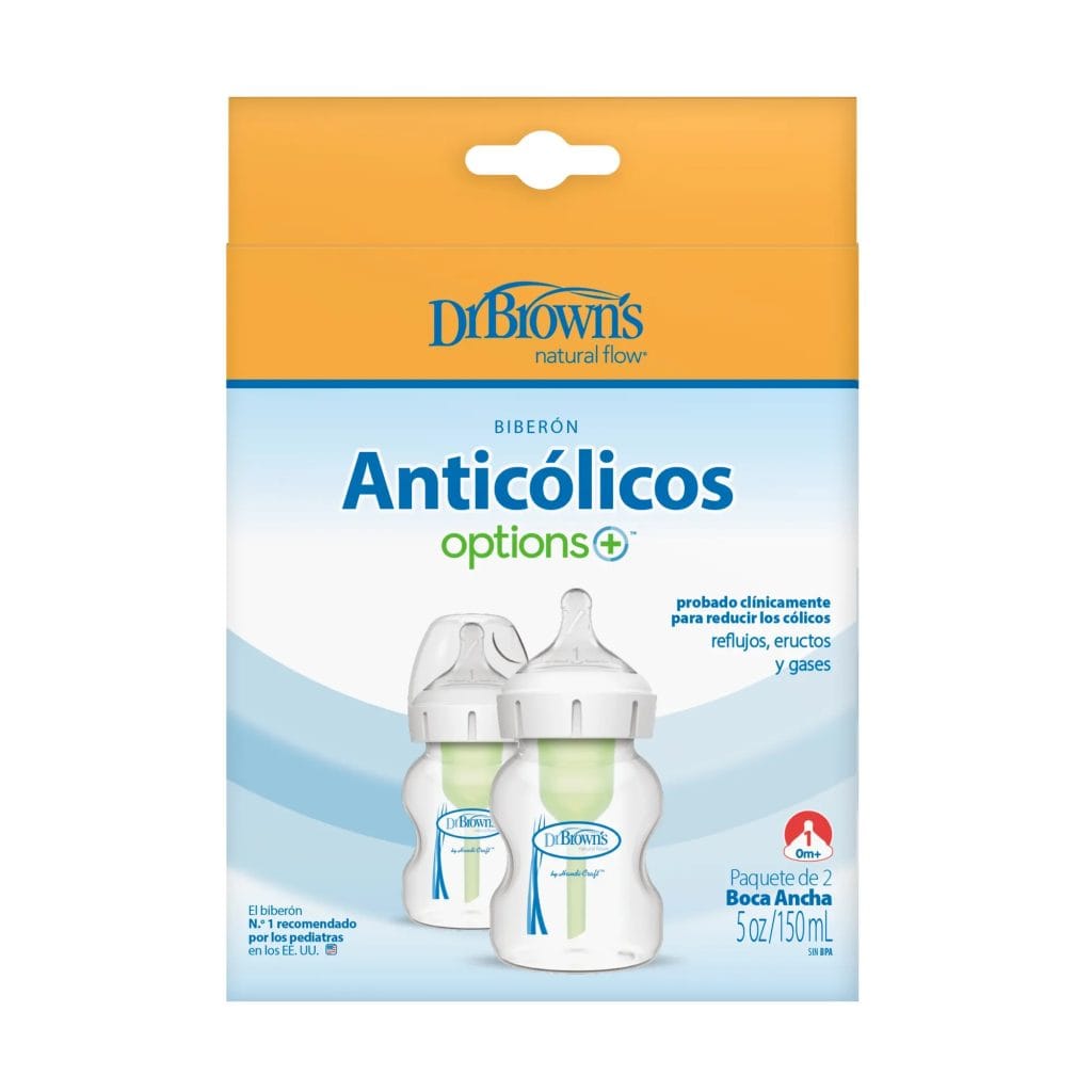 Dr Browns Mamadera Pack 2 Mamaderas Boca Ancha 150ml - Dr Browns WB52600