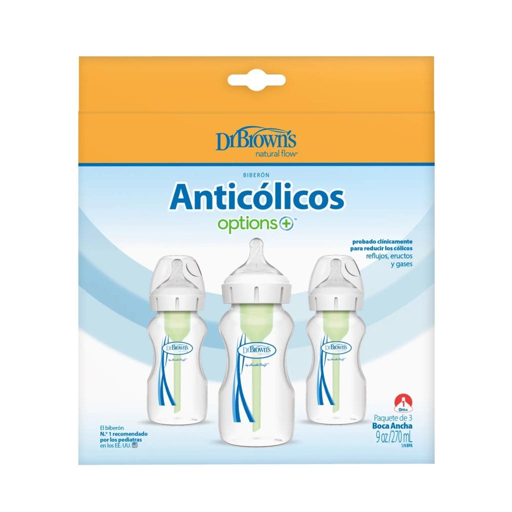 Dr Browns Mamadera Pack 3 Mamaderas Boca Ancha 270ml - Dr Browns WB93600
