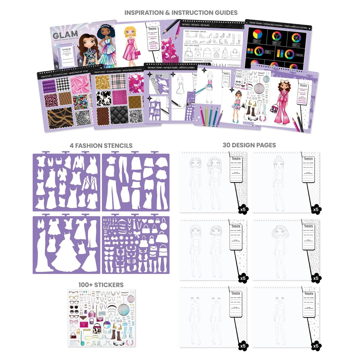 Fashion Angels Arte / Manualidades Set Glam de Diseño de Moda - Fashion Angels FA13483