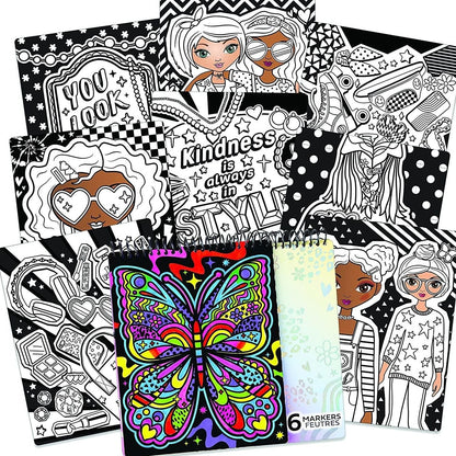FASHION ANGELS Juegos de roles Cuaderno para Diseñar de Terciopelo con Marcadores FA12828