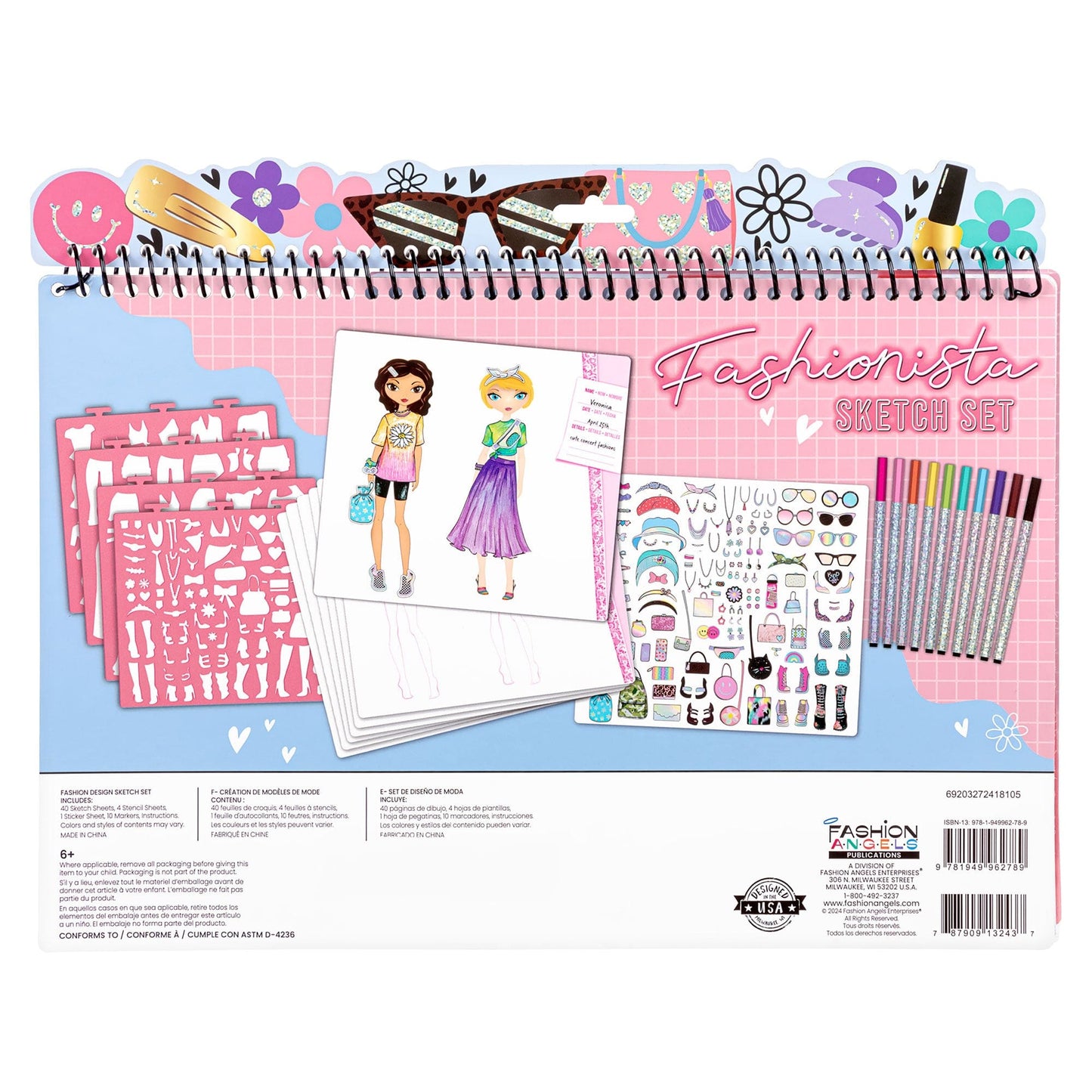Fashion Angels Libro Actividades Cuaderno de Dibujo Fashionista - Fashion Angels FA13243