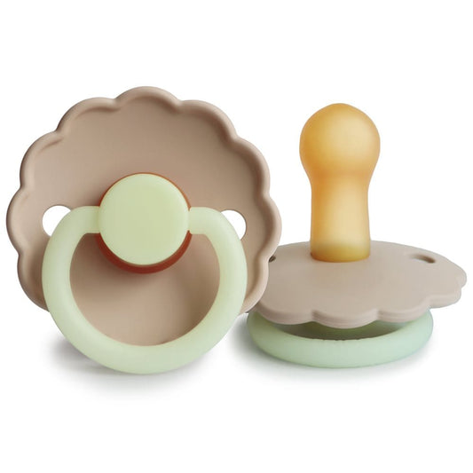 Frigg Chupete Chupete Redondo de Caucho Natural X1 Daisy Talla 2 Croissant Glow Night - Frigg FRI76022449
