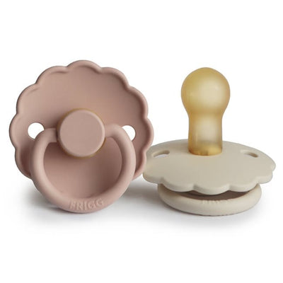 Chupete Redondo de Caucho Natural X2 Daisy Talla 1 Blush / Cream - Frigg