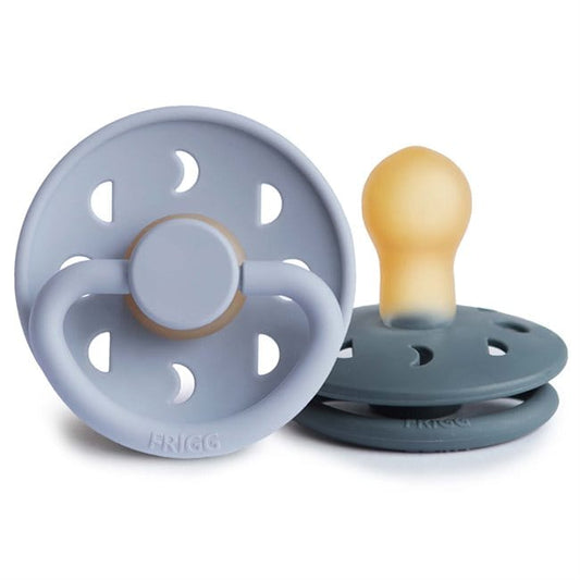 Frigg Chupete Chupete Redondo de Caucho Natural X2 Moon Talla 1  Powder Blue / Slate - Frigg FRI76291500