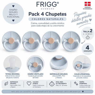 Pack 4 Chupetes FRIGG Viking Silicona Talla 2 Knud