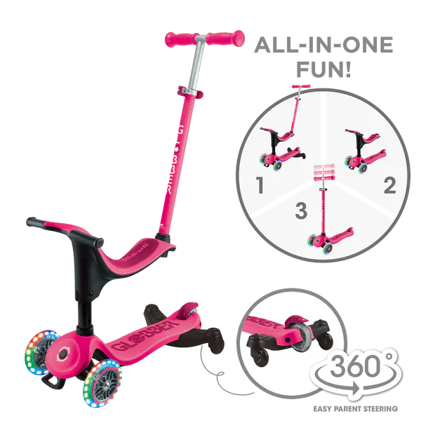 GLOBBER Scooter Scooter 3 en 1 Globber Go Up Deluxe Lights 360 456-610