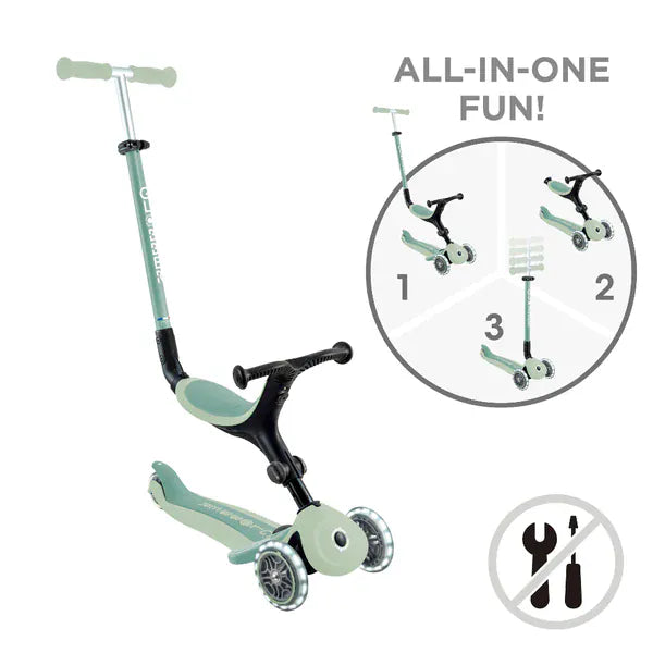 GLOBBER Scooter Scooter 3 en 1 Globber Go Up Lights Ecologic con Luces LED 745-505