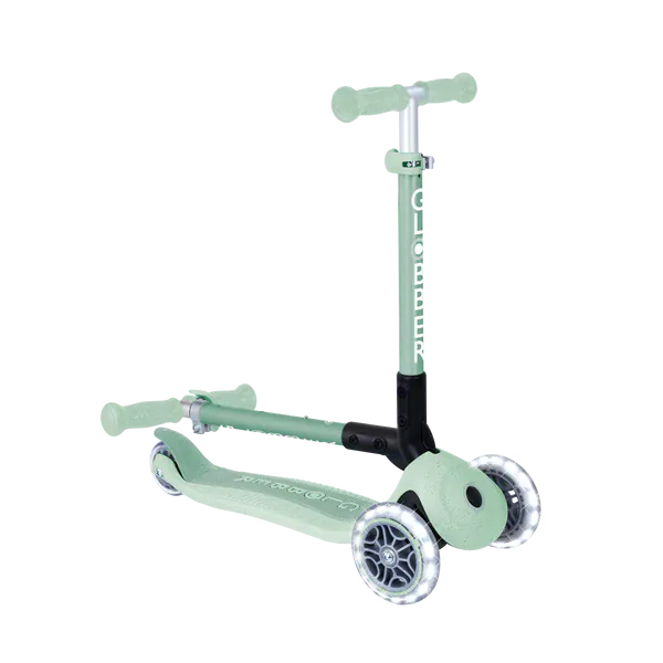Globber Scooter Scooter Infantil 3 Ruedas Globber Ecológico Plegable con Luces Pistachio 692-505-2