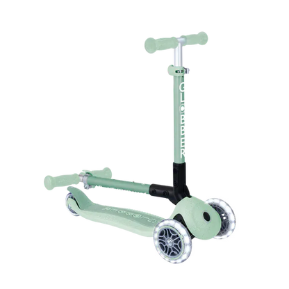Globber Scooter Scooter Infantil 3 Ruedas Globber Ecológico Plegable con Luces Pistachio 692-505-2