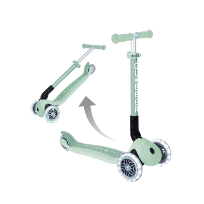Globber Scooter Scooter Infantil 3 Ruedas Globber Ecológico Plegable con Luces Pistachio 692-505-2