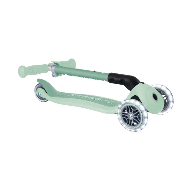 Globber Scooter Scooter Infantil 3 Ruedas Globber Ecológico Plegable con Luces Pistachio 692-505-2