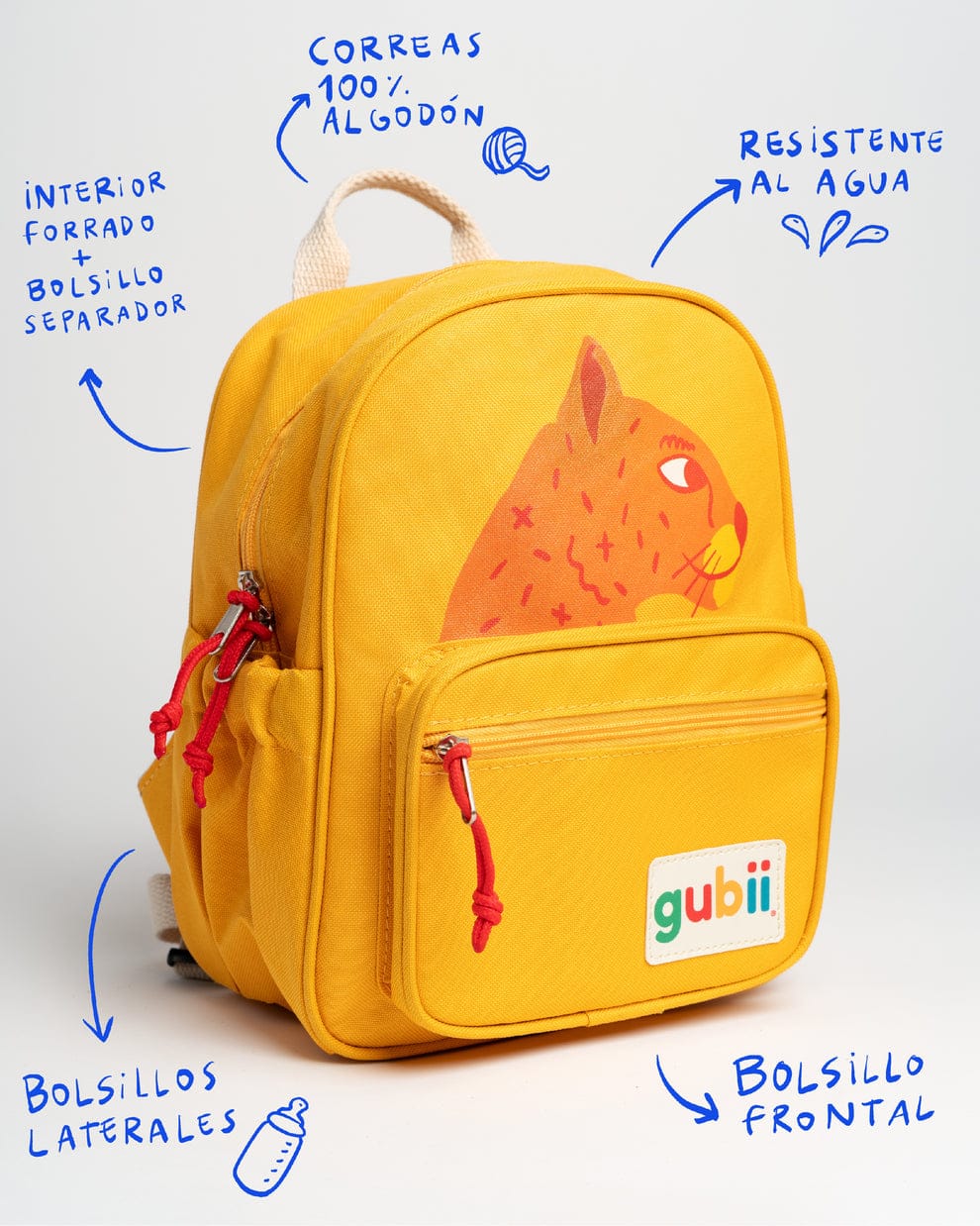 Gubii Mochila Mochila pequeños salvajes Puma amarillo - Gubii 61518844
