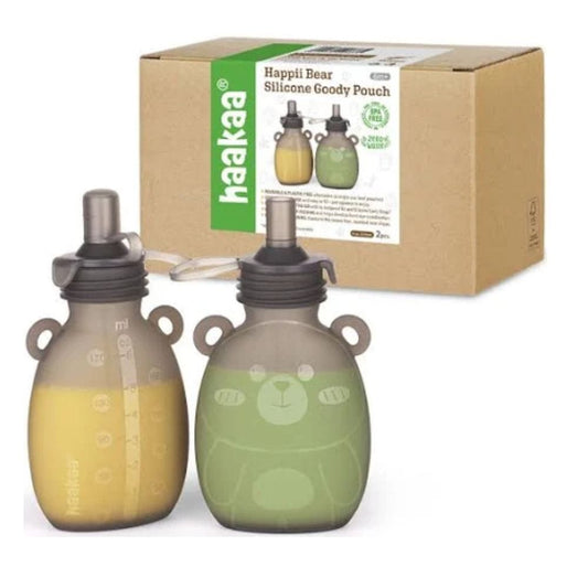 Haakaa Lactancia Materna Pack de 2 Pouch de silicona Happii Bear 170mI - Haakaa MHK163