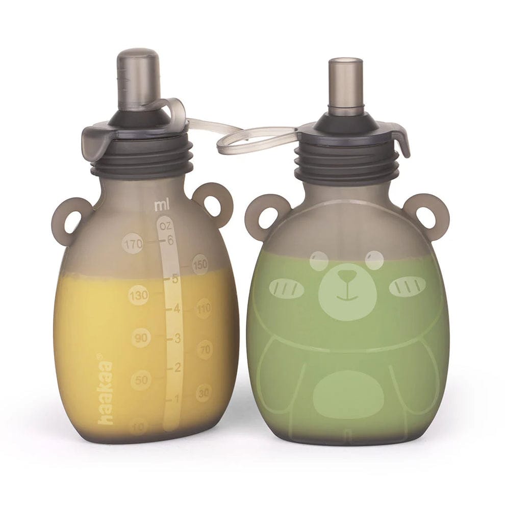 Haakaa Lactancia Materna Pack de 2 Pouch de silicona Happii Bear 170mI - Haakaa MHK163