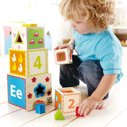 Hape Arte / Manualidades cubos para apilar - piramide E0413
