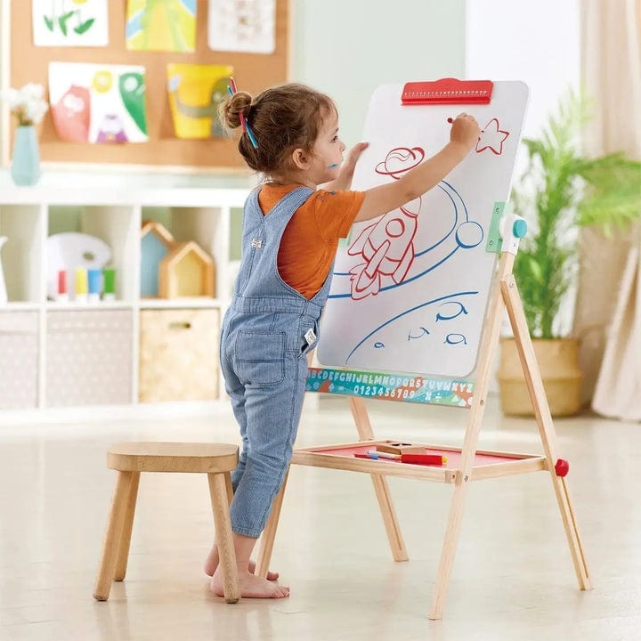Hape Arte / Manualidades Pizarra blanca y negra 3 en 1 plegable de doble cara - Hape E1063