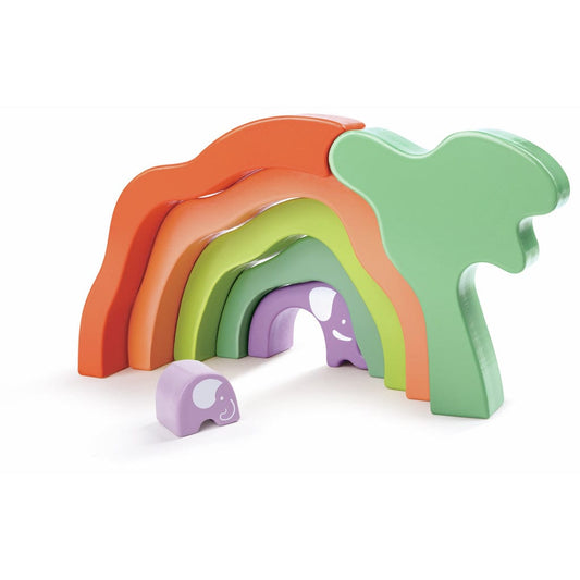Hape Bloques / Construcción Bloques apilables arcoíris / elefante - Hape E0489