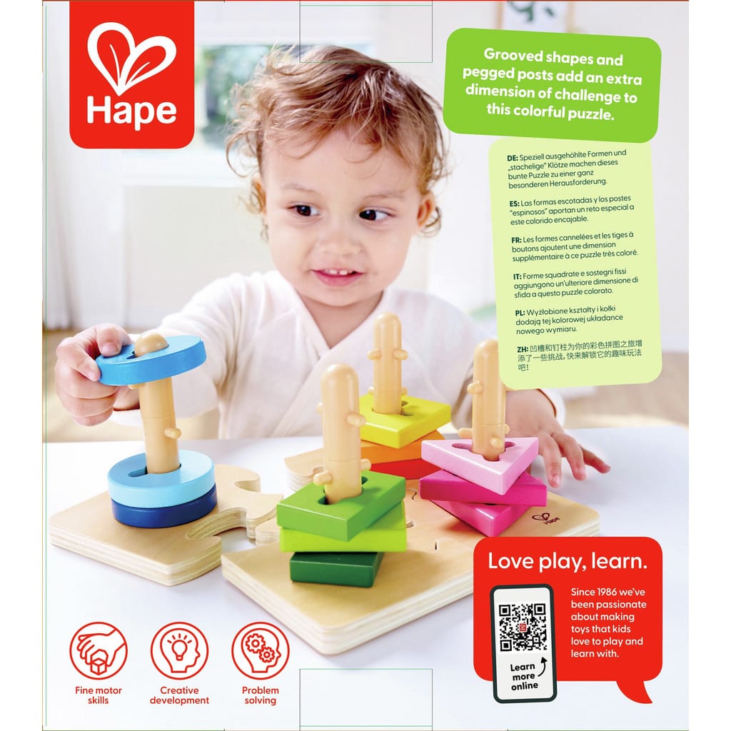 Hape Puzzles y encajes Puzzle creativo de clavillas- Hape E0411