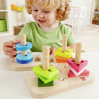 Hape Puzzles y encajes Puzzle creativo de clavillas- Hape E0411