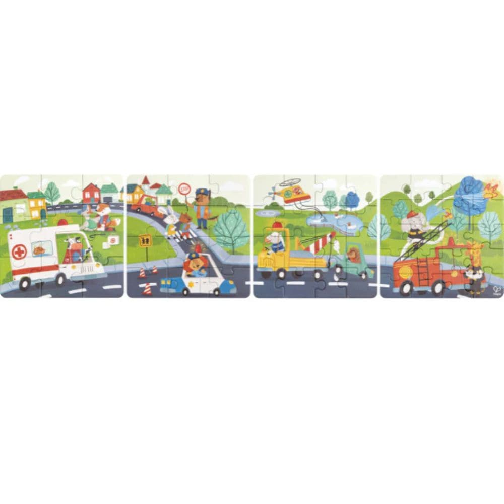 Hape Puzzles y encajes Puzzle de vehículos de rescate - Hape E1639