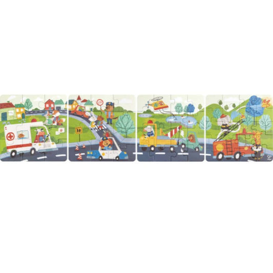 Hape Puzzles y encajes Puzzle de vehículos de rescate - Hape E1639