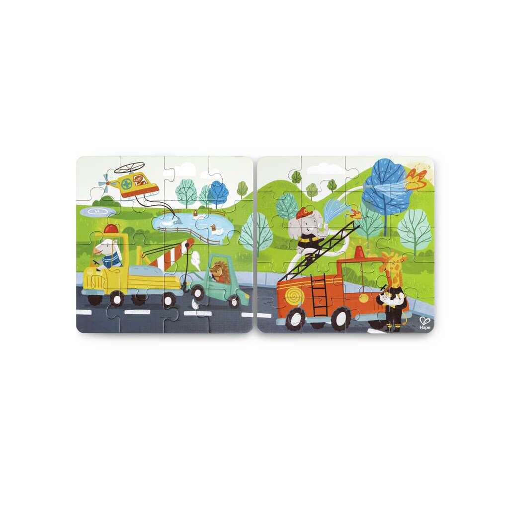 Hape Puzzles y encajes Puzzle de vehículos de rescate - Hape E1639