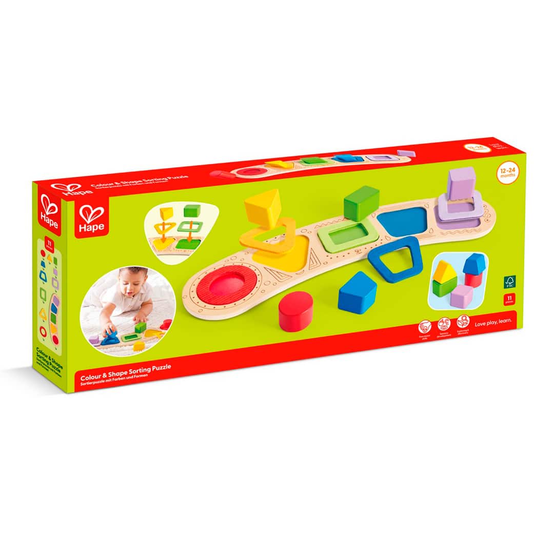 Hape Puzzles y encajes Rompecabezas de clasificación de colores y formas - Hape E1666