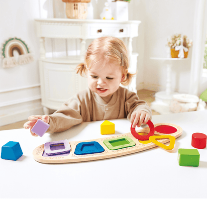 Hape Puzzles y encajes Rompecabezas de clasificación de colores y formas - Hape E1666