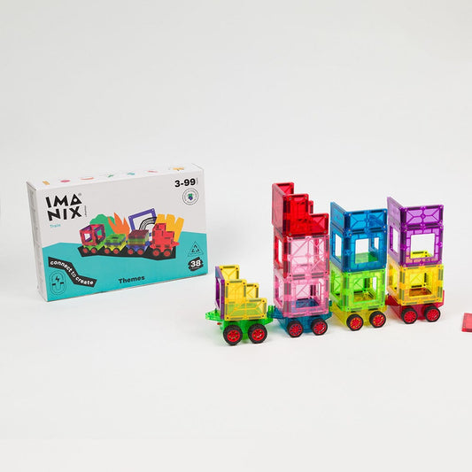 Imanix Juegos Magnéticos Set Imanix Trenes 38 piezas Electronics Cars IMA-TR38