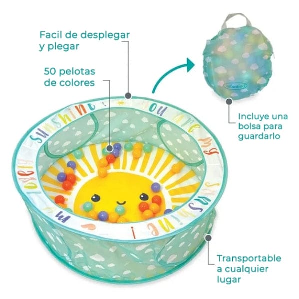 Infantino Juguetes de actividades para bebés Piscina de estimulación Pop-up Ball Pit - Infantino IF10105313079