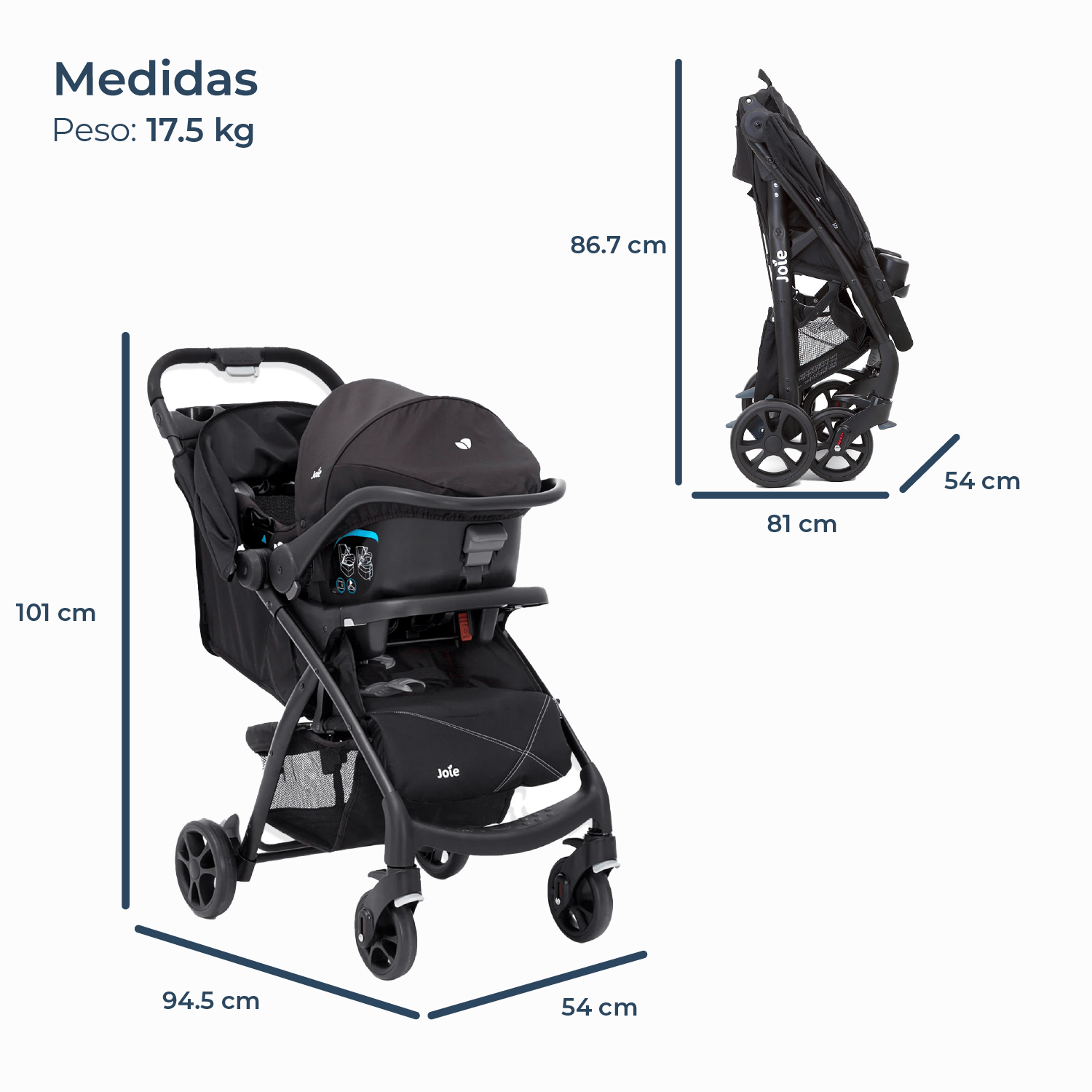 Joie Coches Travel System Travel System Coche Muze Lx Coal - Joie JO420T1035CO