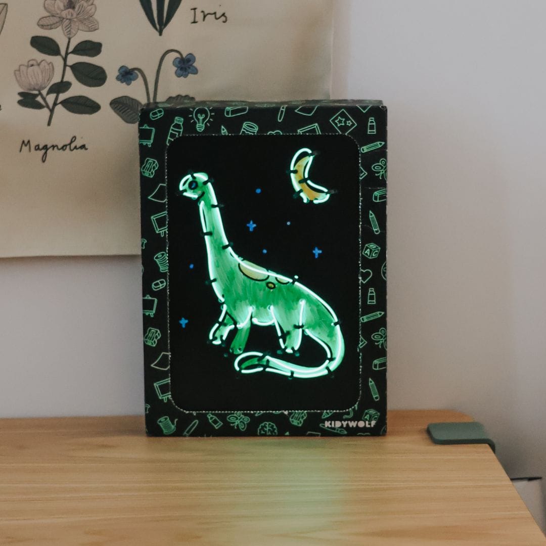 Kidywolf Arte / Manualidades Kidyneon Kit de decoración mural luminosa Dinosaurios - Kidywolf KIDYNEON-DIN-GR