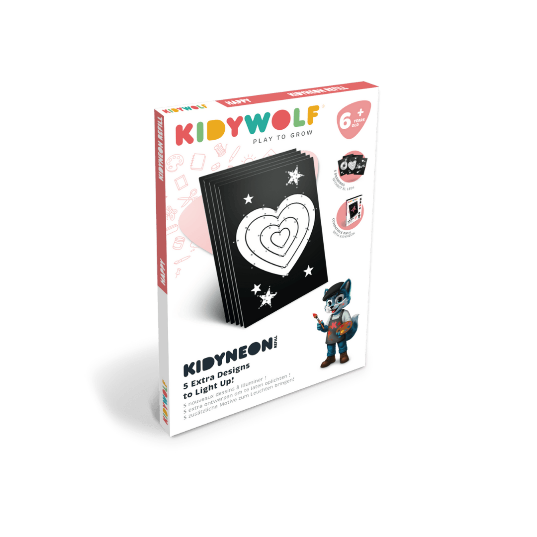 Kidywolf Arte / Manualidades Láminas de recambio KidyNeón Happy - Kidywolf REFIL-KIDYNEON-HAPPY