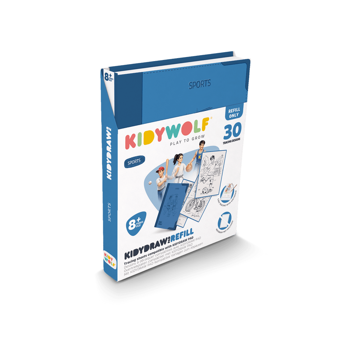 Kidywolf Arte / Manualidades Láminas de recambio para Kidypad Deportes - Kidywolf KIDYDRAW-PAD-REFILL8-SPO