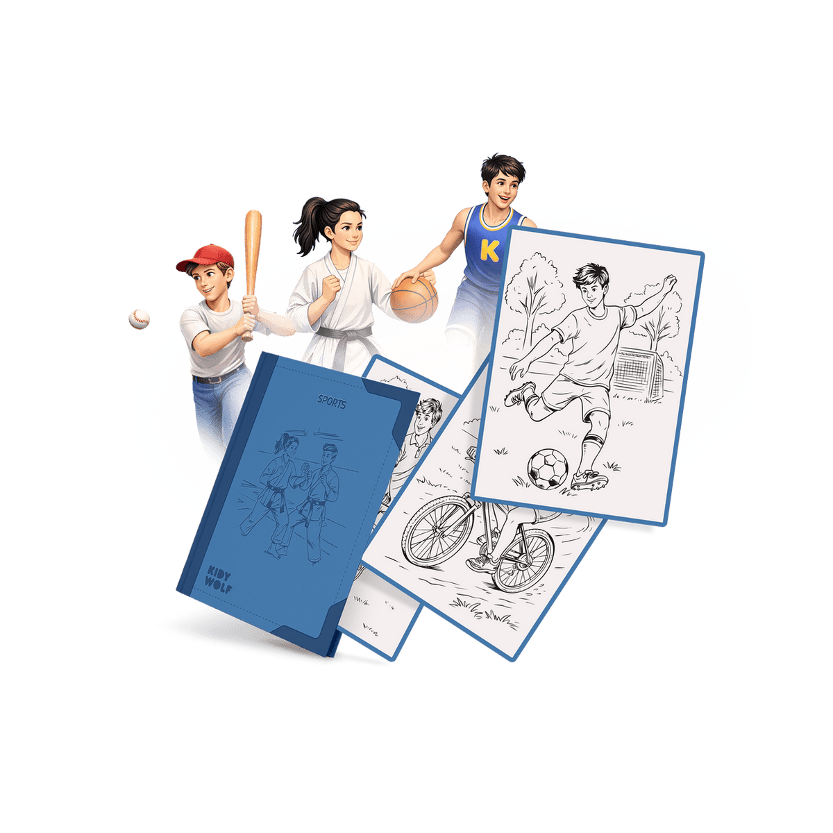 Kidywolf Arte / Manualidades Láminas de recambio para Kidypad Deportes - Kidywolf KIDYDRAW-PAD-REFILL8-SPO