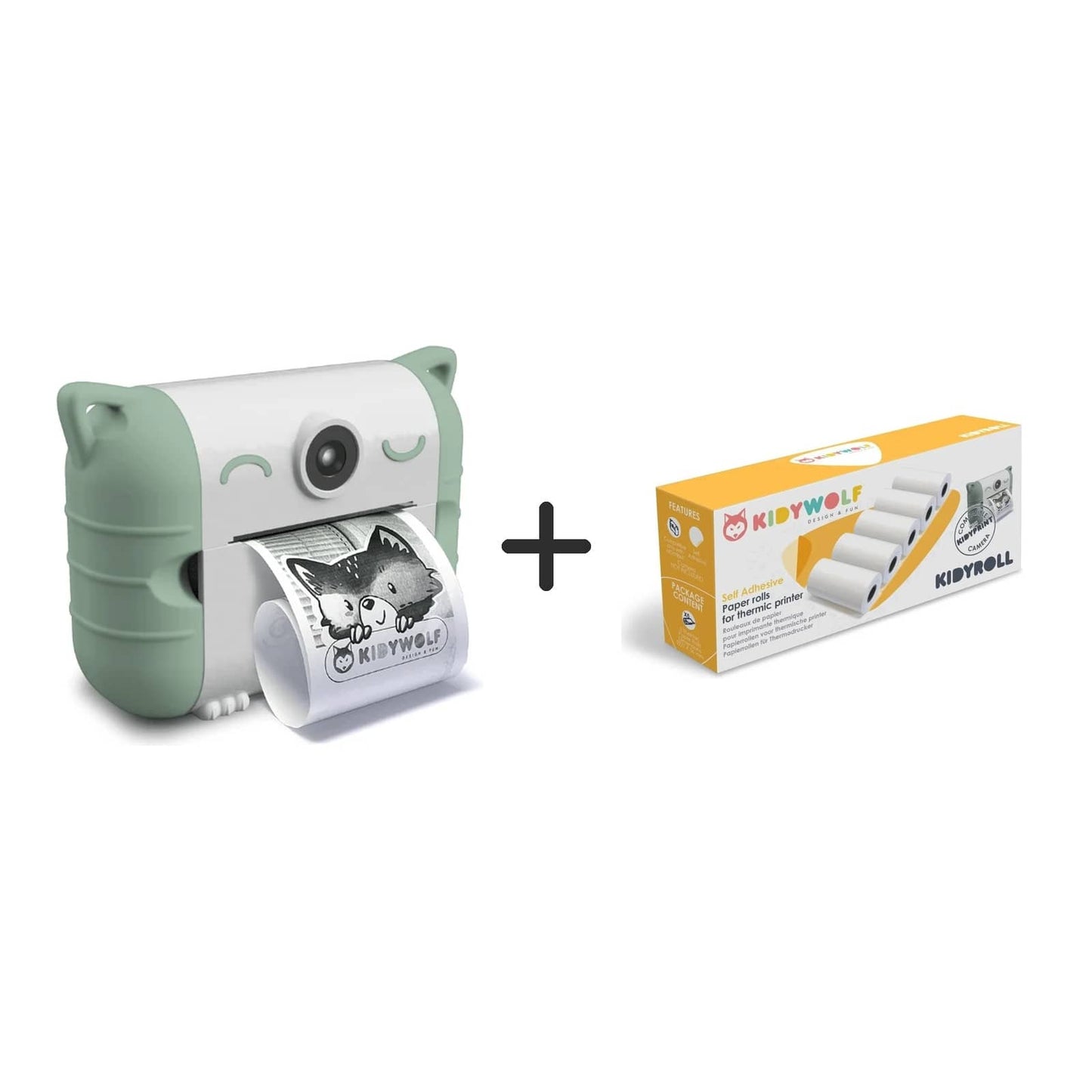 Kidywolf Camara de foto Pack Kidyprint Cámara Verde + 5 Rollos -  Kidywolf KIDYROLL-ST-KIDYPRINT-GR