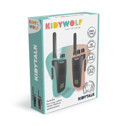 Kidywolf Juegos de Exterior Walkie Talkie nude y cian - Kidywolf KIDYTALK-NC