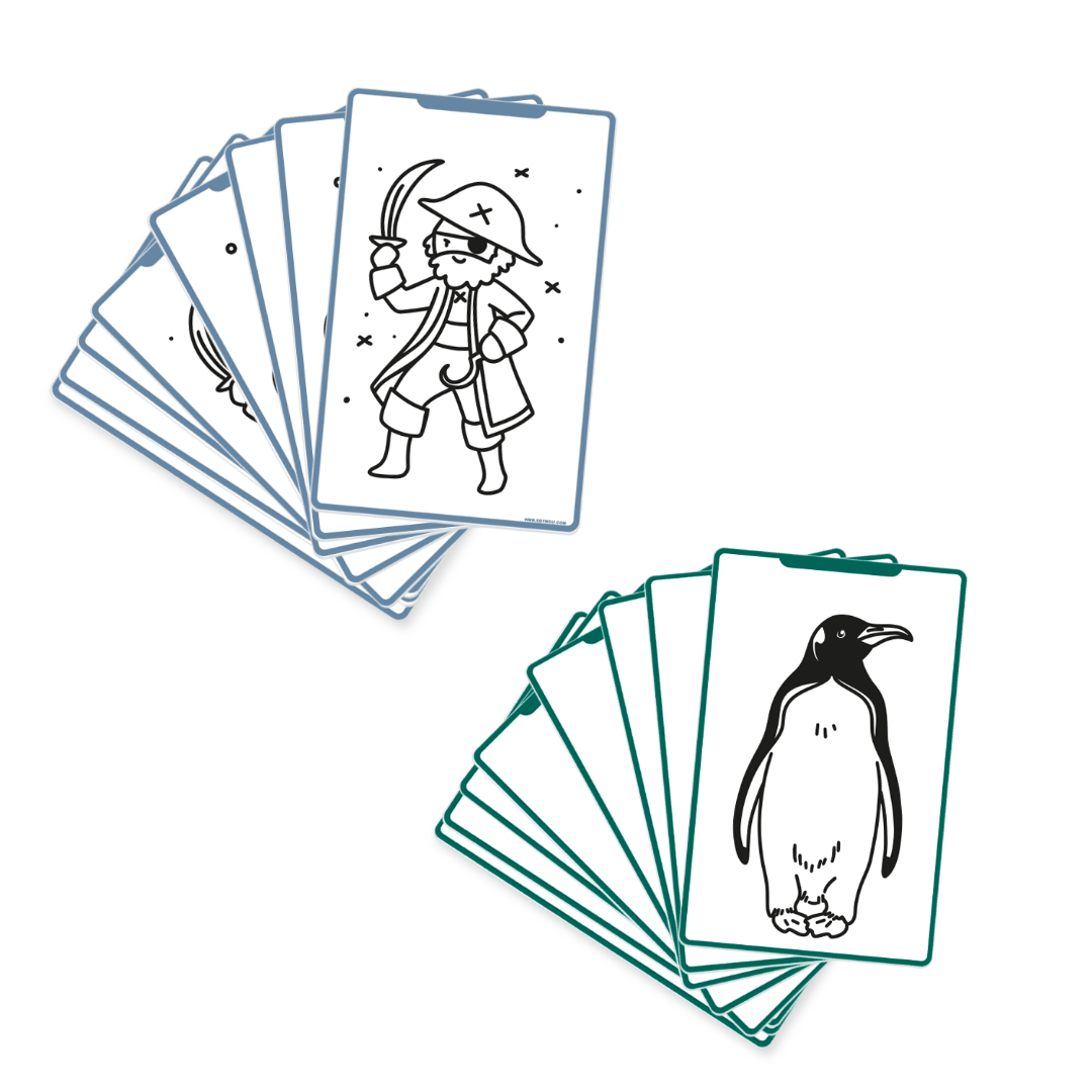 Kidywolf Recambios de tarjetas para Kidydraw Animals around the world y Oceans and pirates - Kidywolf REFIL-DRAW-MINI-AAW-OPI