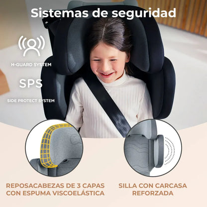 Kinderkraft Alzador Silla de auto Butaca XPAND 2 i-Size Grey KCXPAN02GRY