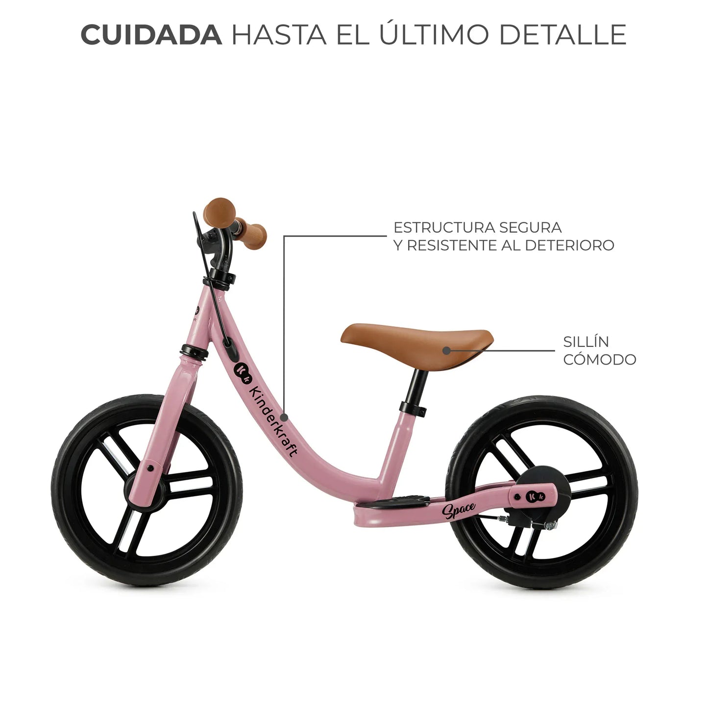 Kinderkraft Bicis Bicicleta de Balance SPACE 2021 Dark Pink- Kinderkraf KRSPAC23PNK