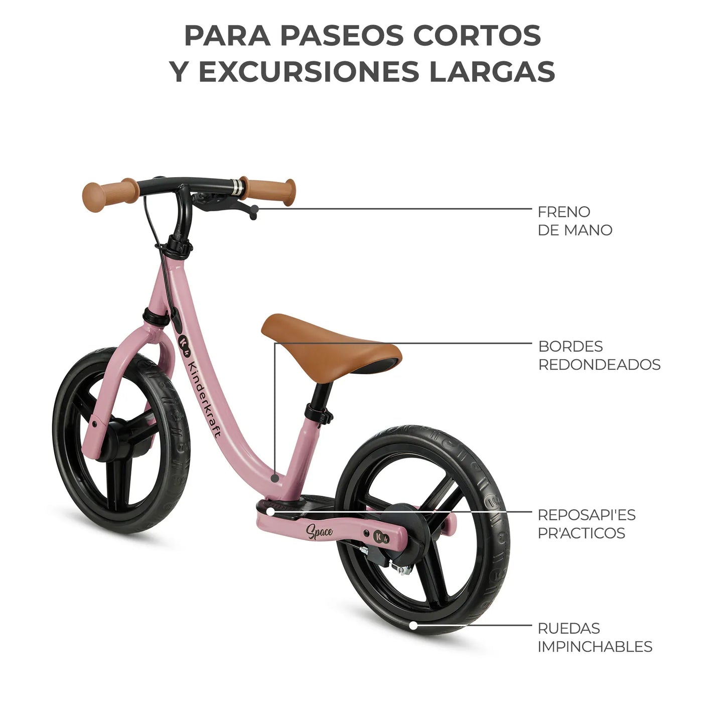 Kinderkraft Bicis Bicicleta de Balance SPACE 2021 Dark Pink- Kinderkraf KRSPAC23PNK