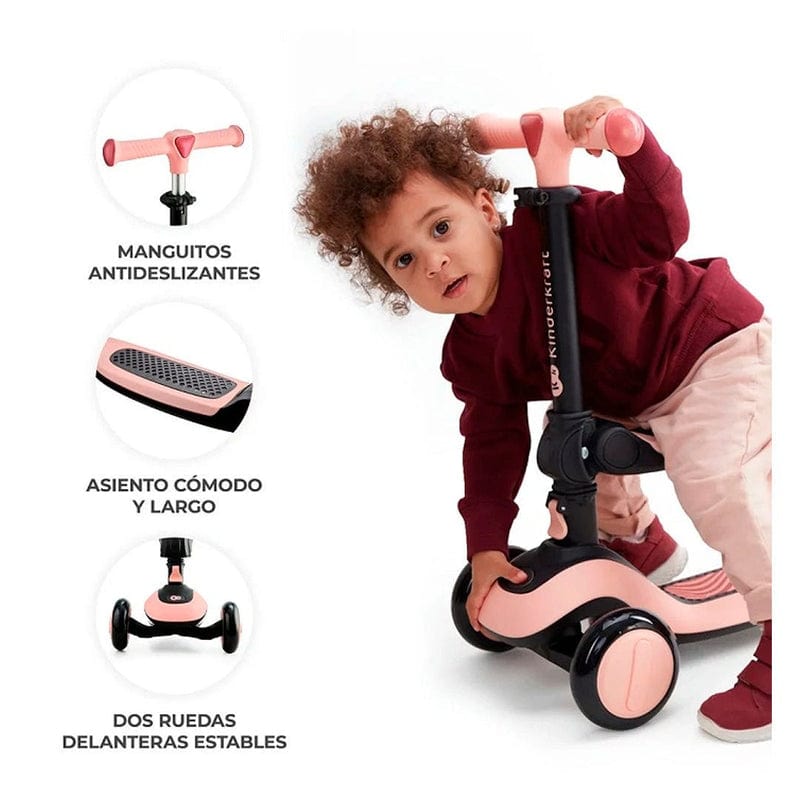 KINDERKRAFT Bicis Triciclo Scooter 2 EN 1 HALLEY Rosa Pink KRGOSW00BLK