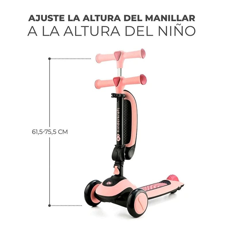 KINDERKRAFT Bicis Triciclo Scooter 2 EN 1 HALLEY Rosa Pink KRGOSW00BLK