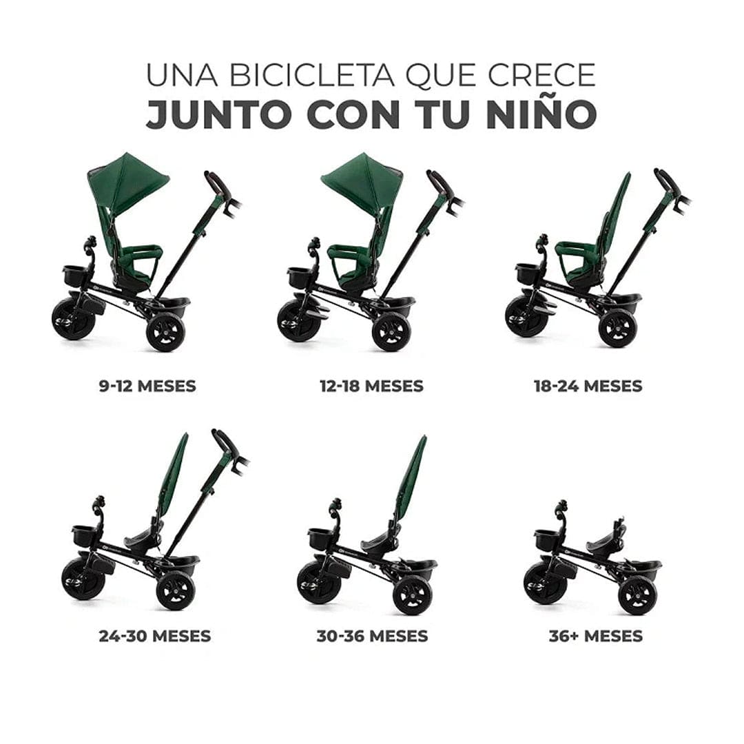 KINDERKRAFT Coche Triciclo 3 en 1 aveo green - Kinderkraft KRAVEOGRE