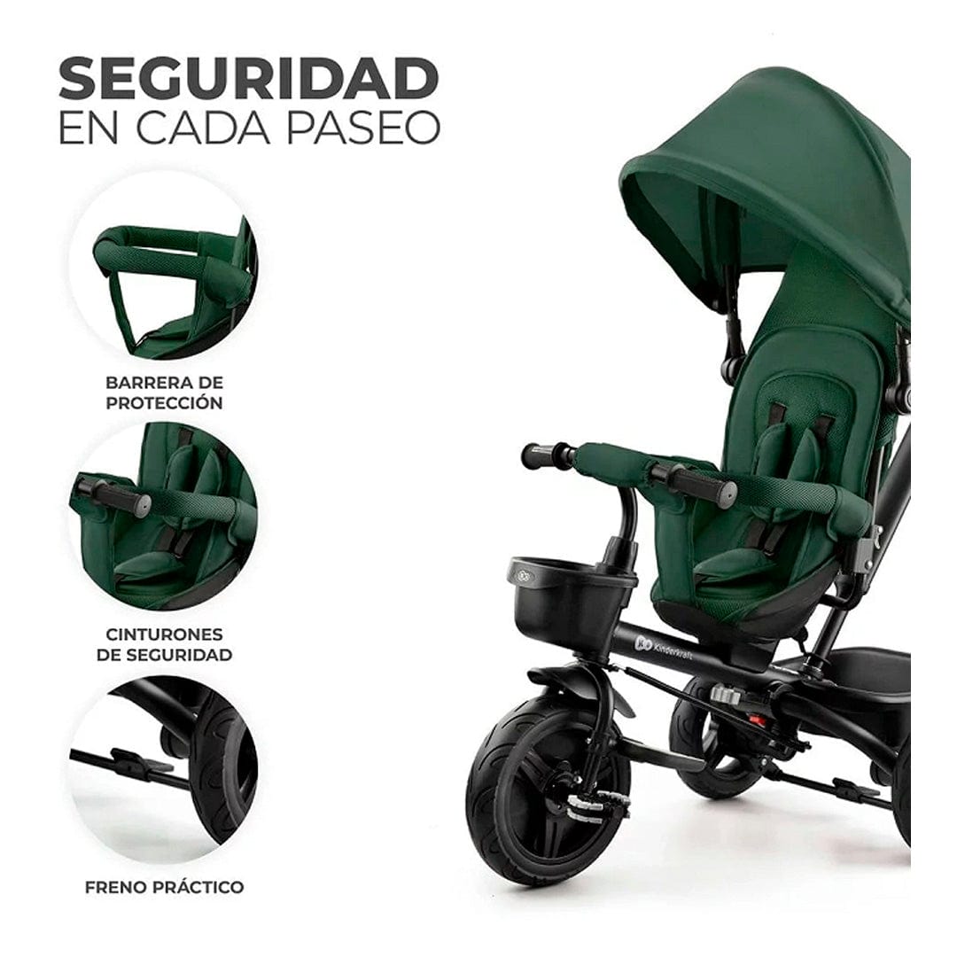 KINDERKRAFT Coche Triciclo 3 en 1 aveo green - Kinderkraft KRAVEOGRE